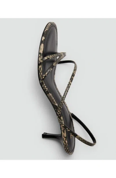 Mango Slingback Kitten Heel Sandal In Grey