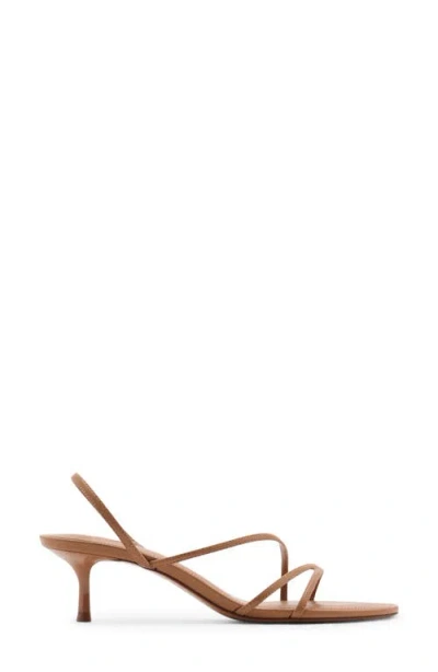 Mango Slingback Kitten Heel Sandal In Caramel