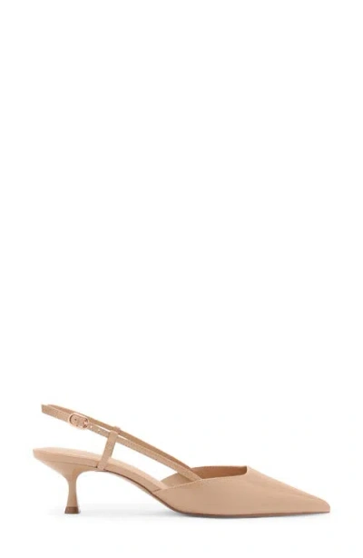 Mango Slingback Pointed Toe Pump In Beige