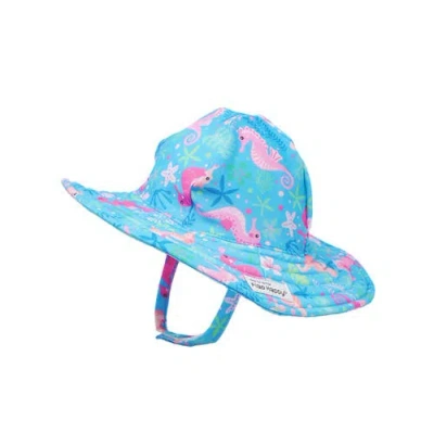 Flap Happy Sustainably Made Upf 50+ Summer Splash Wim Hat In Seahorse Garden