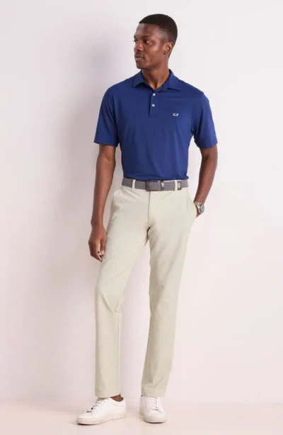 Vineyard Vines Sankaty Performance Polo In Blue Depth