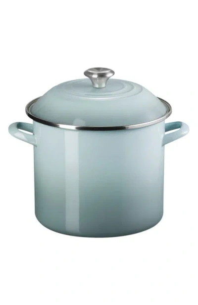 Le Creuset 10-quart Enameled Stainless Steel Stock Pot In Sea Salt