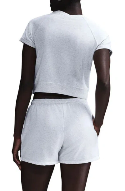 Nike Women's  Sportswear Chill Terry Short-sleeve French Terry Top In Birch Heather/lt Orewood Brn