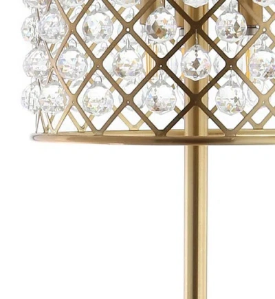 Jonathan Y Elizabeth 60" Crystal/metal Led Floor Lamp In Brass Gold