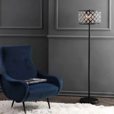 Jonathan Y Elizabeth 60" Crystal/metal Led Floor Lamp In Bronze