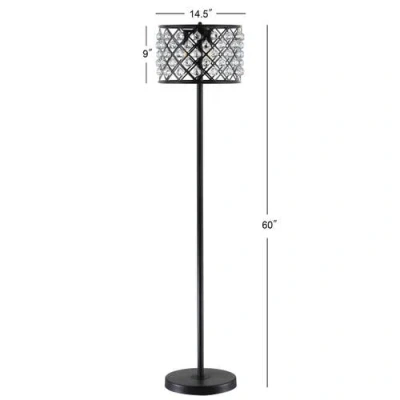 Jonathan Y Elizabeth 60" Crystal/metal Led Floor Lamp In Bronze