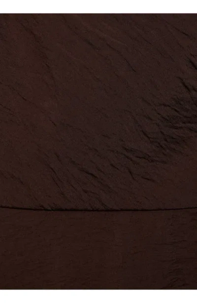 Mango Terra Puffed Hem Midi Dress In Chocolate