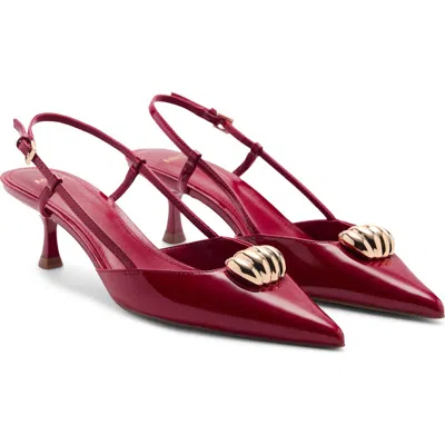 Mango Pointed Toe Slingack Pump In Red