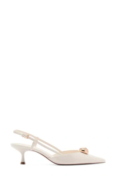 Mango Pointed Toe Slingack Pump In White