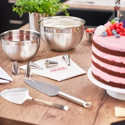 Rosle Stainless Steel Serrated Pie Server With Ergonomic Handle In Silver