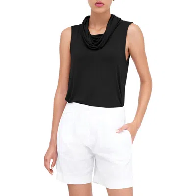 Marcella Callie Cowl Neck Knit Top In Black
