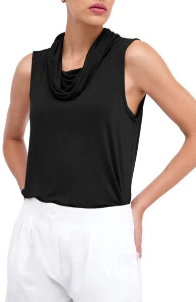 Marcella Callie Cowl Neck Knit Top In Black