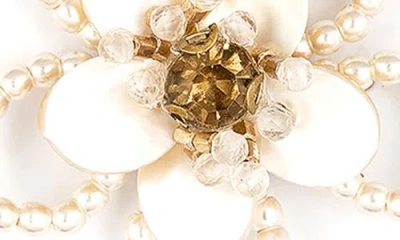 Deepa Gurnani Hattie Flower Stud Earrings In Ivory