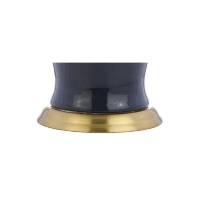 Jonathan Y Julian Traditional Classic Ceramic Urn Led Table Lamp In Navy