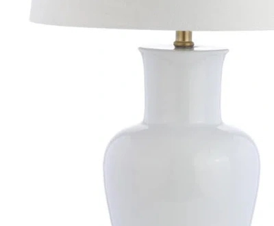 Jonathan Y Julian Traditional Classic Ceramic Urn Led Table Lamp In White/gold