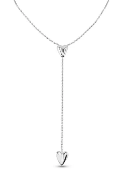 Unode50 Silver-plated Chain With Two Hearts, One Adjustable In Silver