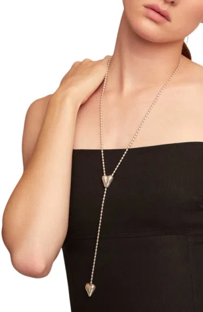 Unode50 Silver-plated Chain With Two Hearts, One Adjustable In Silver