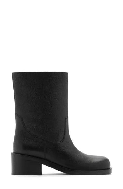 Mango Square Toe Boot In Black