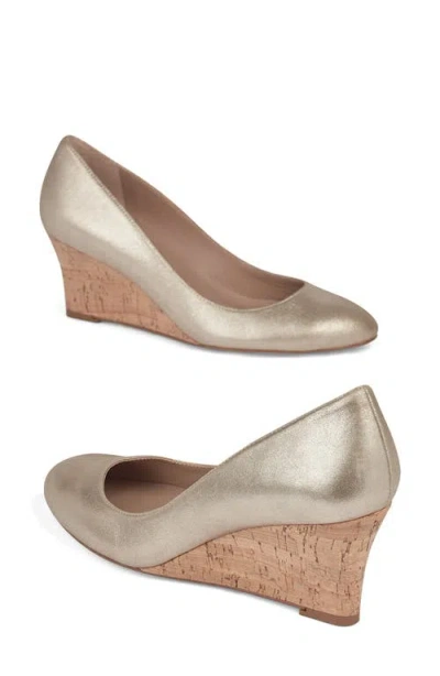 Lk Bennett Eevi Wedge Pump In Gold
