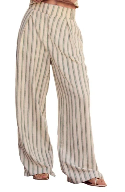 Next Stripe Wide Leg Pants In White