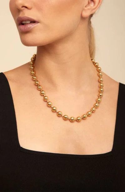 Unode50 18k Gold-plated Necklace With Large Spherical Beads In Gold