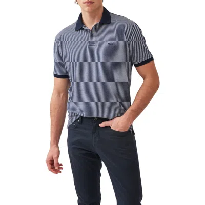 Rodd & Gunn Wye Creek Stripe Cotton Jacquard Polo In Blue