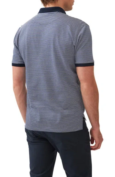 Rodd & Gunn Wye Creek Stripe Cotton Jacquard Polo In Blue