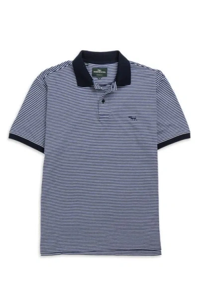 Rodd & Gunn Wye Creek Stripe Cotton Jacquard Polo In Blue