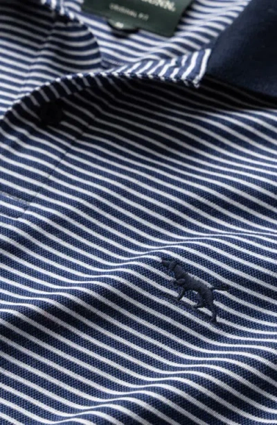 Rodd & Gunn Wye Creek Stripe Cotton Jacquard Polo In Blue