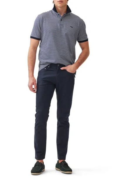 Rodd & Gunn Wye Creek Stripe Cotton Jacquard Polo In Blue