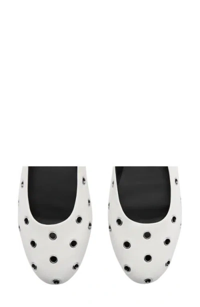 Mango Grommet Ballet Flat In White