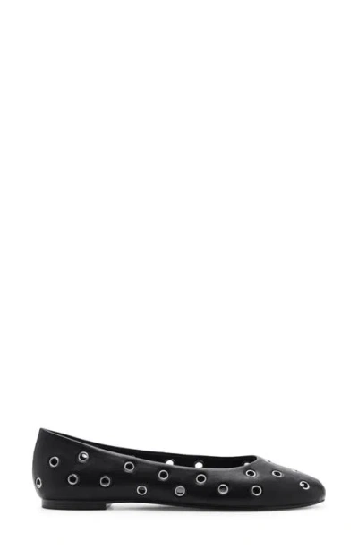 Mango Grommet Ballet Flat In Black