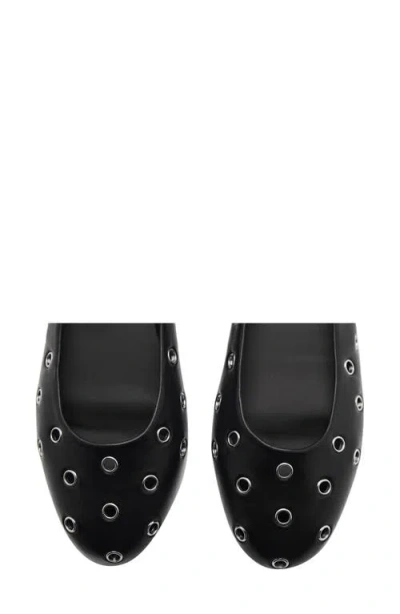 Mango Grommet Ballet Flat In Black