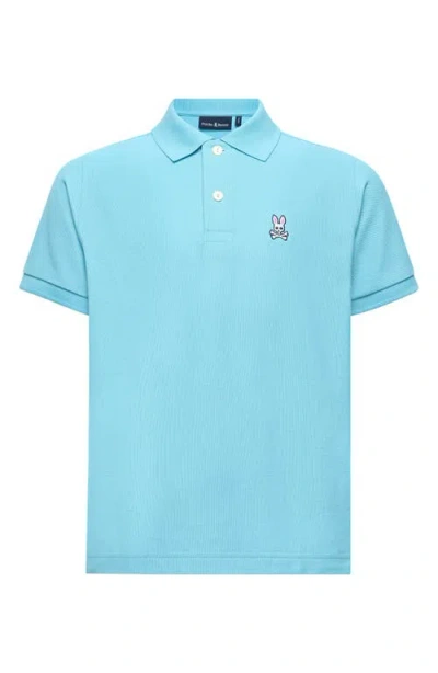 Psycho Bunny Kids' Cotton Piqué Polo In Milky Blue