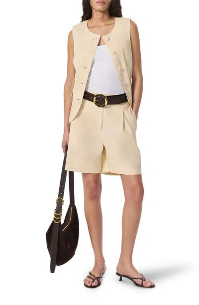 Rag & Bone Leona Linen Blend Shorts In Light Tan