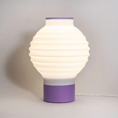 Jonathan Y Asian Lantern 15" Vintage Traditional Plant-based Pla 3d Printed Dimmable Led Table Lamp In White/purple