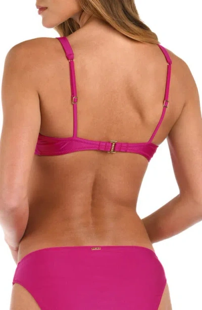 L Agence L'agence Lexie Metallic Bikini Top In Fuchsia