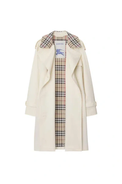 Burberry Mid-length Check Collar Castleford Trench Coat In Cotton