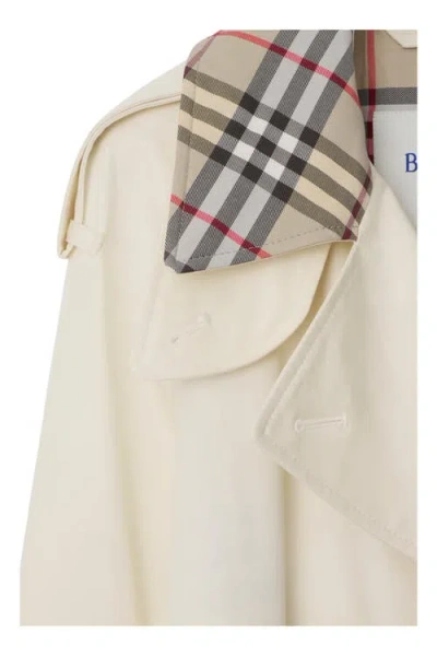 Burberry Mid-length Check Collar Castleford Trench Coat In Cotton