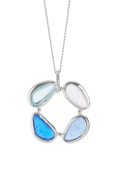 Uncommon Goods New Beginnings Sea Glass Necklace In Light Blue