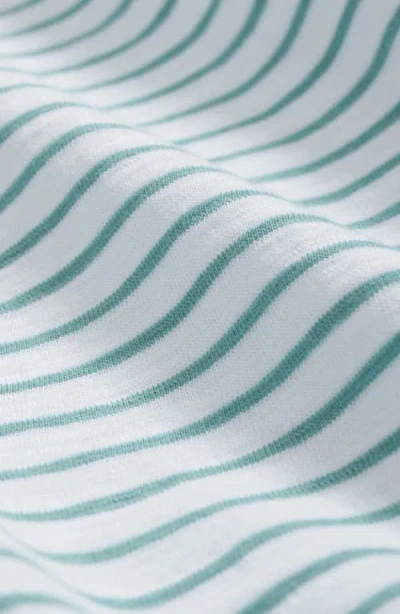 Brooks Brothers Slub Stripe Cotton T-shirt In Green