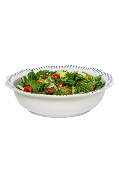Juliska Sitio Stripe Serving Bowl In Whitewash/delft Blue