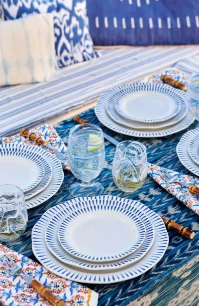 Juliska Sitio Stripe Serving Bowl In Whitewash/delft Blue
