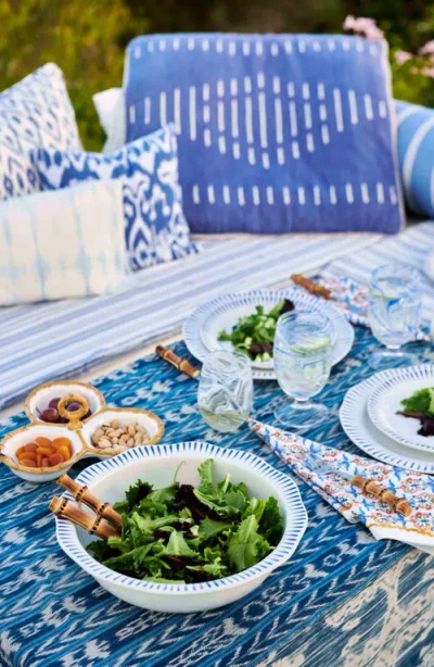 Juliska Sitio Stripe Serving Bowl In Whitewash/delft Blue