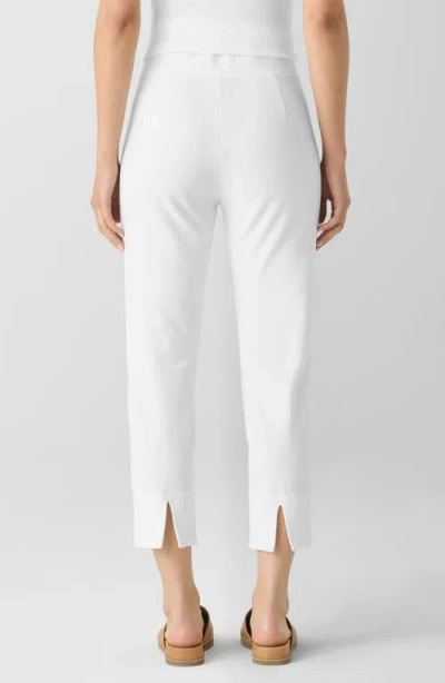 Eileen Fisher Back Slit Crop Straight Leg Pants In White