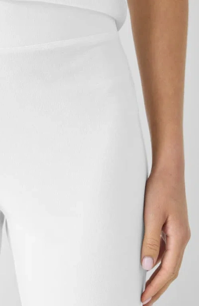 Eileen Fisher Back Slit Crop Straight Leg Pants In White