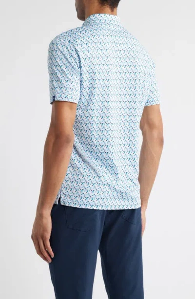 Mizzen + Main Mizzen+main Halyard Trim Fit Dot Print Performance Polo In White Broken Circle