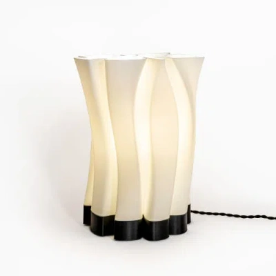 Jonathan Y Flame 13.5" Modern Bohemian Plant-based Pla 3d Printed Dimmable Led Table Lamp In White/black