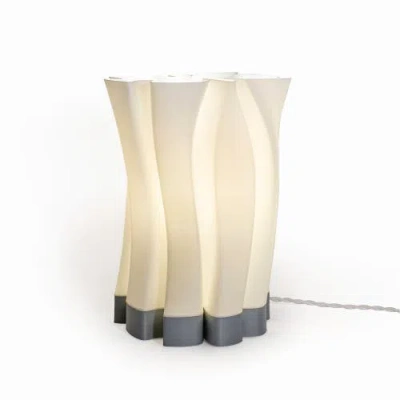 Jonathan Y Flame 13.5" Modern Bohemian Plant-based Pla 3d Printed Dimmable Led Table Lamp In White/gray