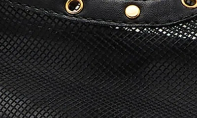 Mango Studded Buckle Strap Mesh Ballet Flat In Black